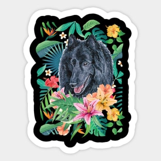 Tropical Belgian Shepherd Sticker